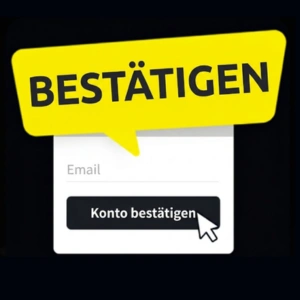 Das Yep Casino Logo erscheint über einem Bestätigungsbildschirm und lädt dich ein, auf „Konto bestätigen“ zu klicken, um die Verifizierung abzuschließen.