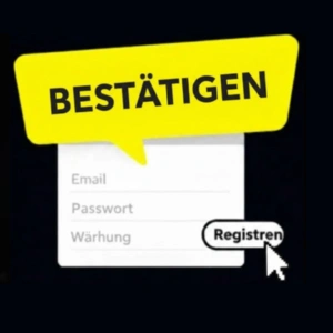 Das Yep Casino Logo erscheint über einem Registrierungsformular mit dem Button „Registrieren“ und fordert dich auf, deine Daten einzugeben, um ein Konto zu erstellen. 
