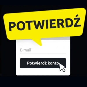 Logo Yep Casino pojawia się nad ekranem potwierdzenia, zachęcając do kliknięcia „Potwierdź konto”, aby zakończyć weryfikację.